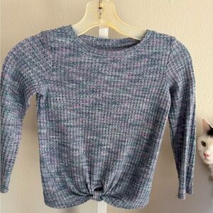 Cat & Jack Long Sleeve Textured Top - Blue and Purple